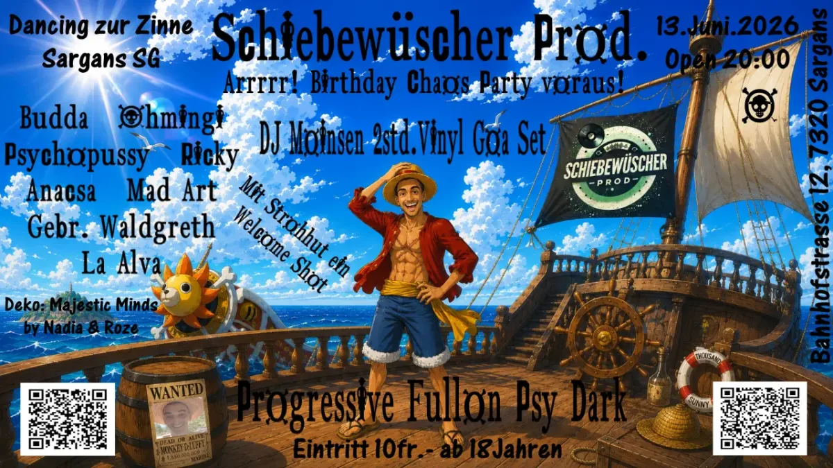 schiebewüscher prod. birthday chaos party moinsen, psychopussy, mad art